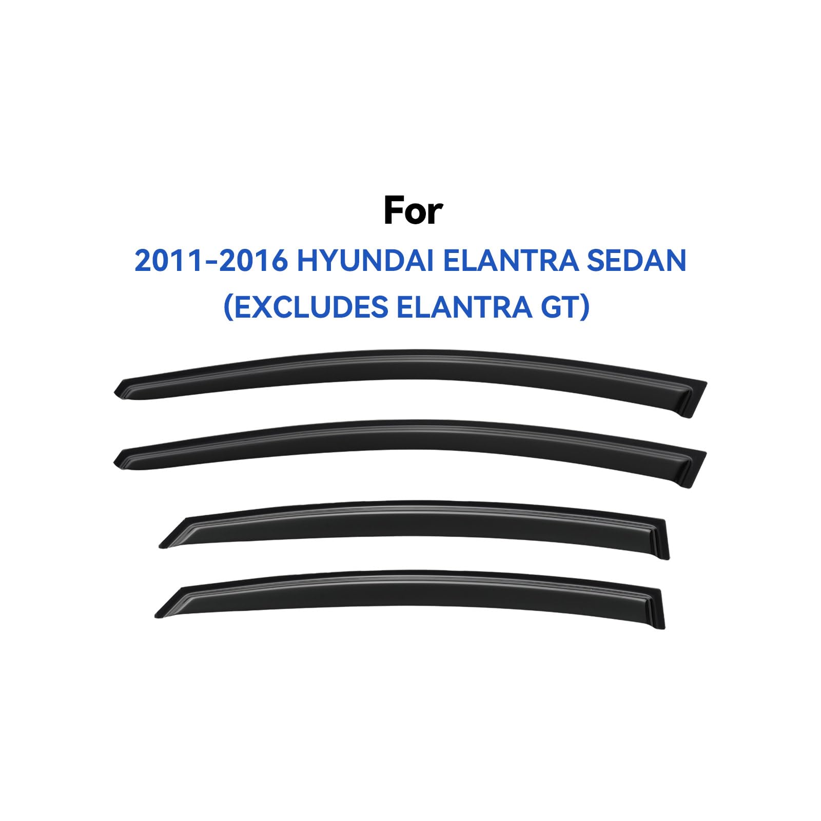 YQAUTEC Elantra window visor front-right view keeps rain out while venting the cabin.