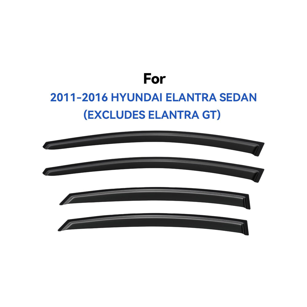 YQAUTEC Elantra window visor front-right view keeps rain out while venting the cabin.