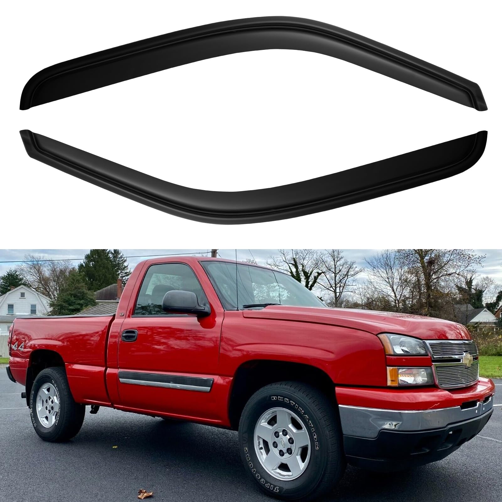 YQAUTEC window visors installed on Silverado Sierra showing weather protection