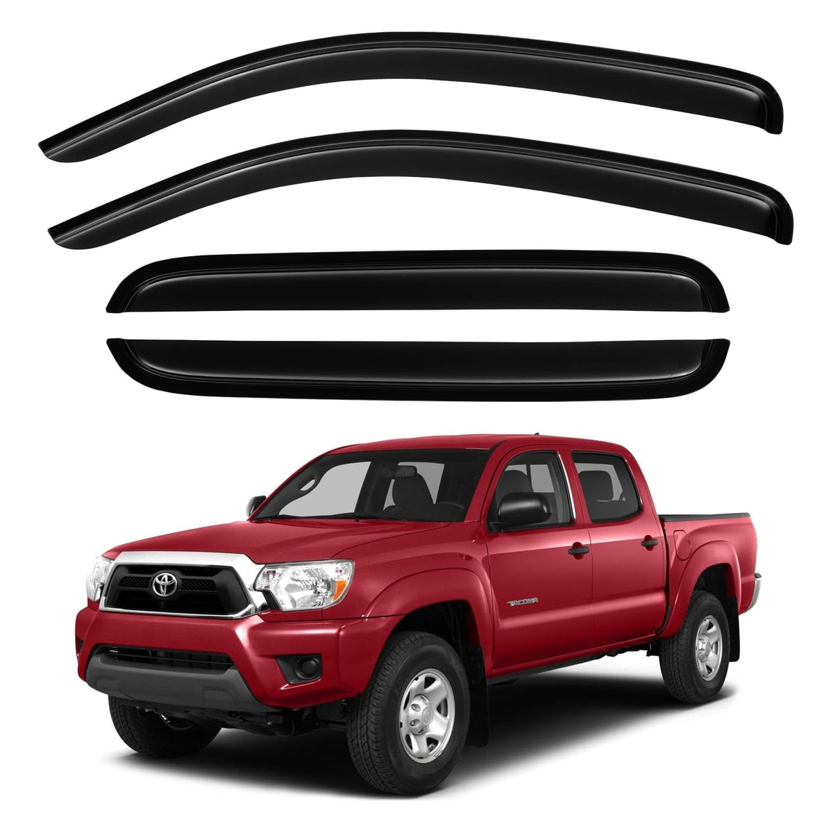 YQAUTEC window visors on Tacoma DC provide rain protection and fresh air.