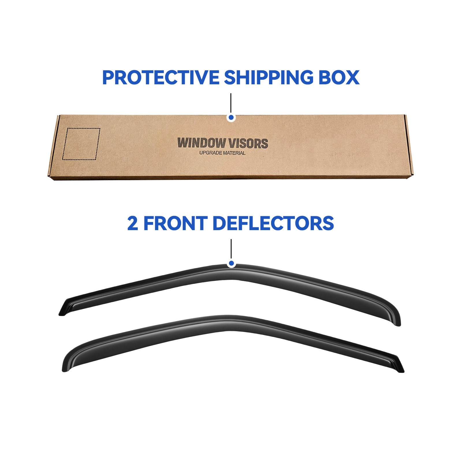 YQAUTEC 2-pack rain guards enhance cab style and airflow