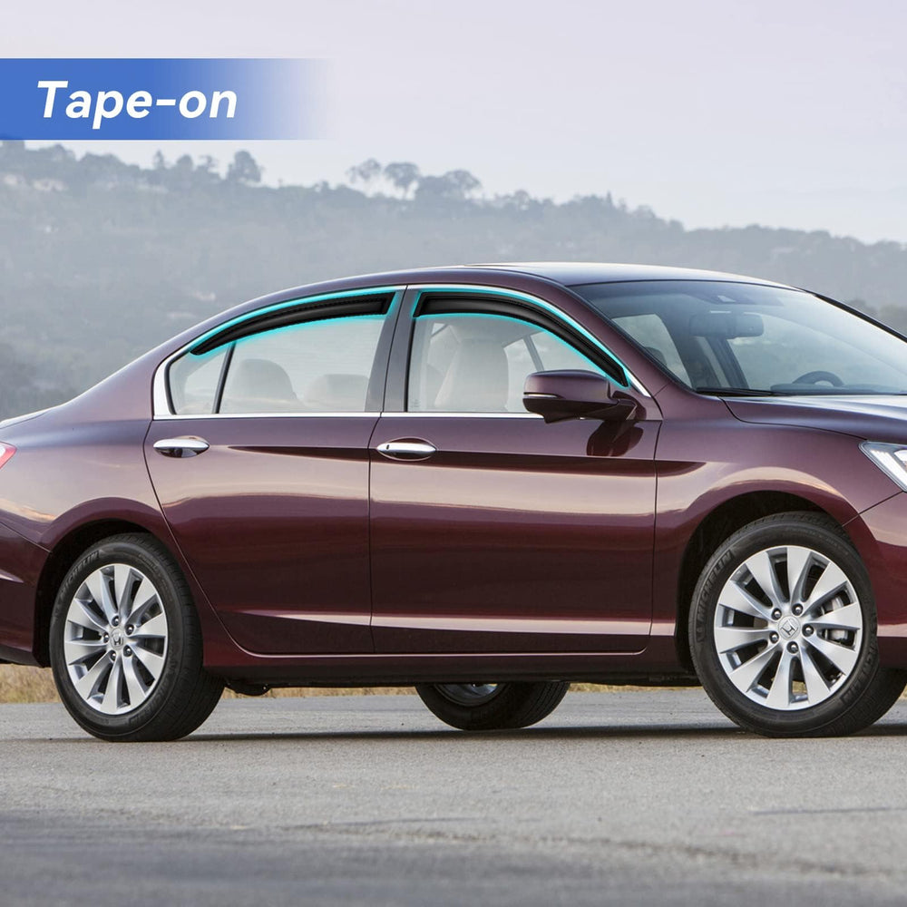 YQAUTEC window deflectors on rear-side to reduce wind intrusion.