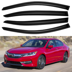 YQAUTEC Accord window visors with outside-mount design for rain deflection.