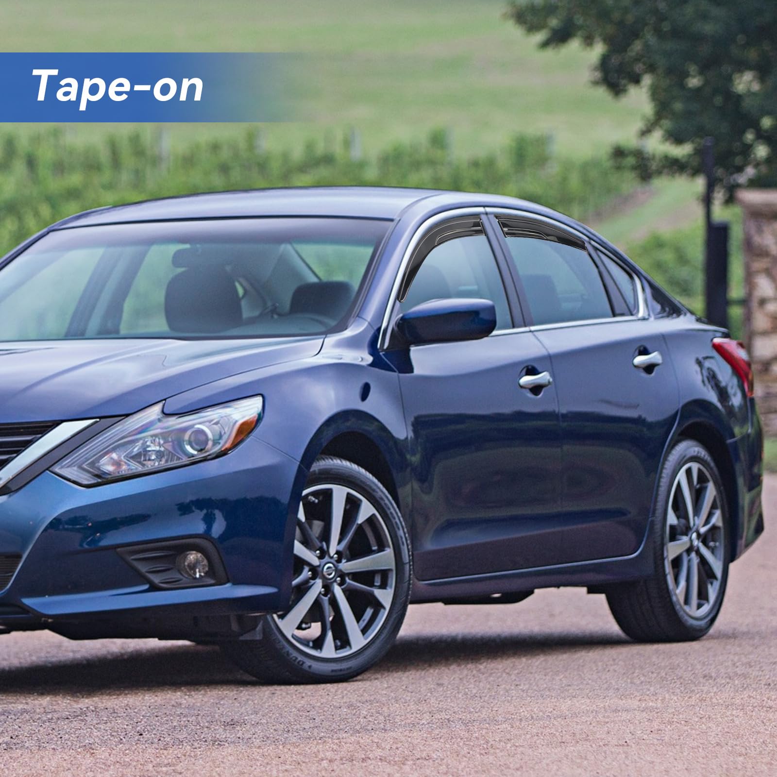 YQAUTEC Altima rear-left visor enhances ventilation and deflects rain.