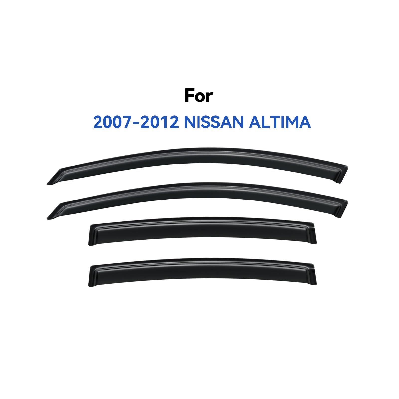 YQAUTEC Altima rain guards with UV resistance while venting windows.