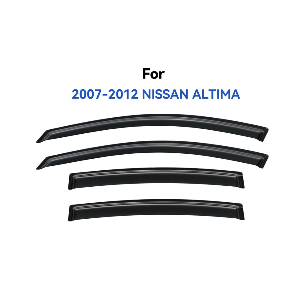 YQAUTEC Altima rain guards with UV resistance while venting windows.