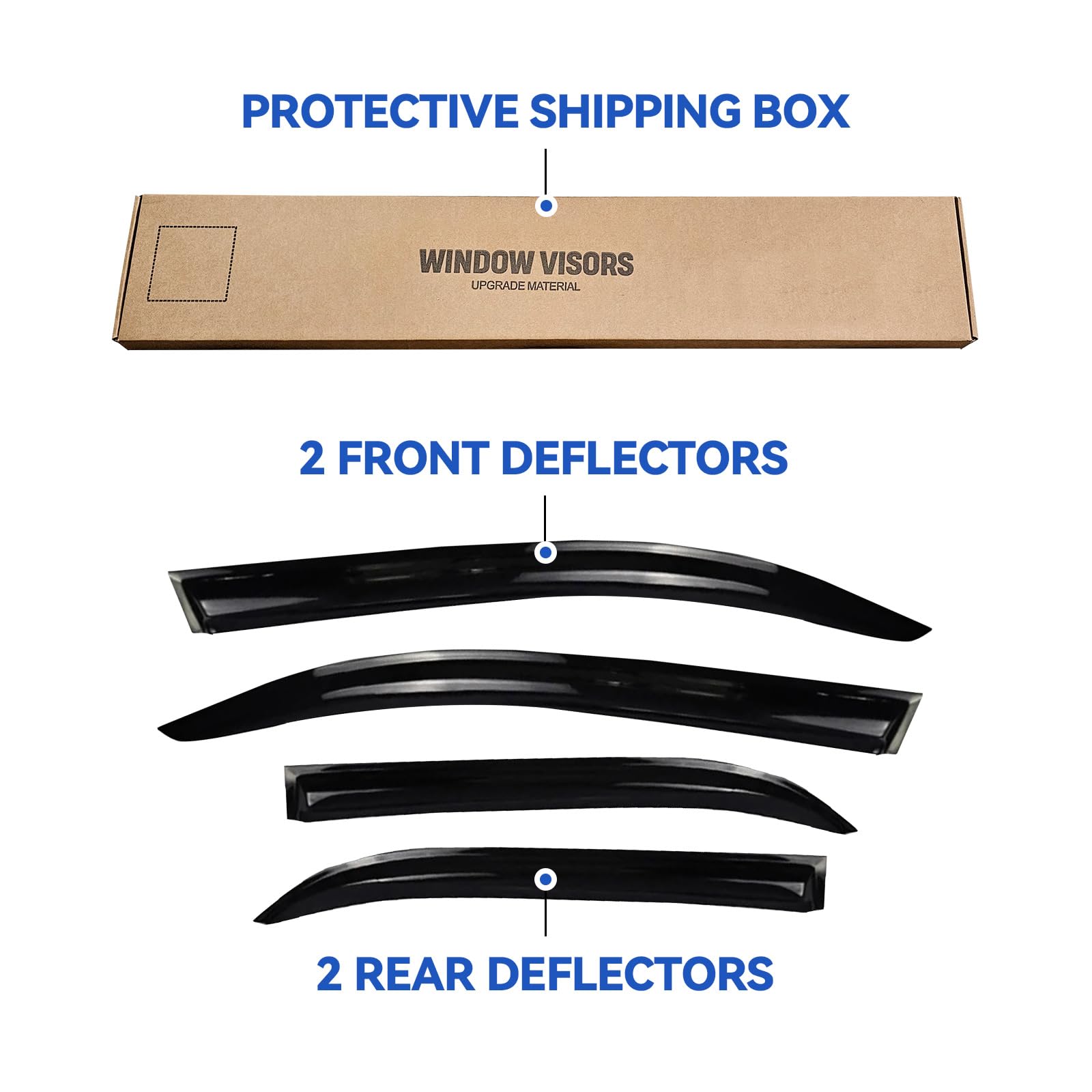 YQAUTEC Camry window visor installation without drilling for Camry models 2012-2017