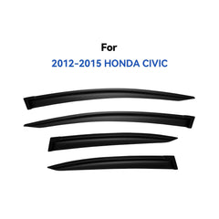 YQAUTEC Civic 2012–2015 side visor profile shows durable, UV-resistant design.