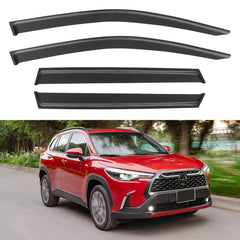 YQAUTEC Corolla Cross front left visor deflects rain while allowing airflow