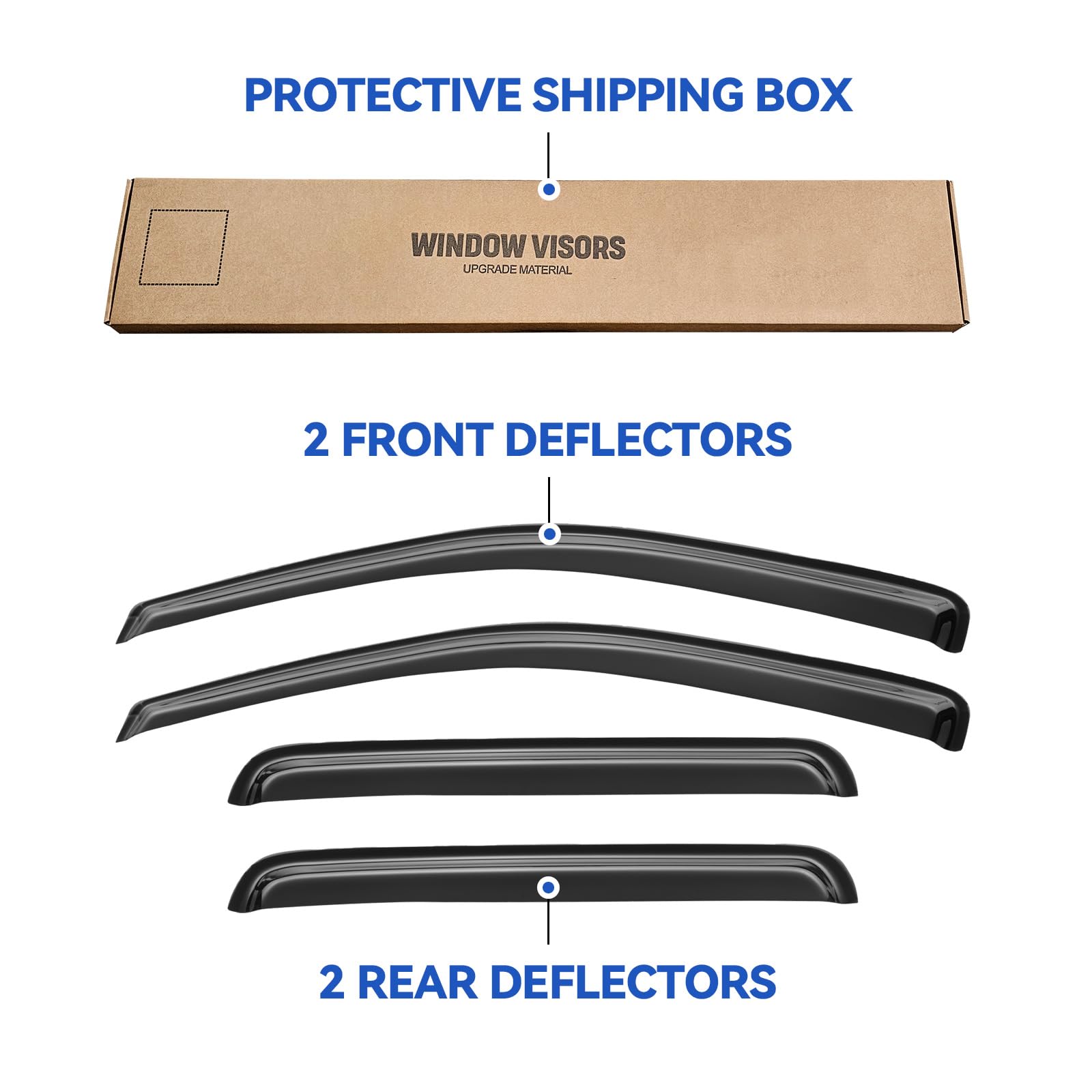 YQAUTEC Ford Ecosport 2004 outside-mount window visor for airflow