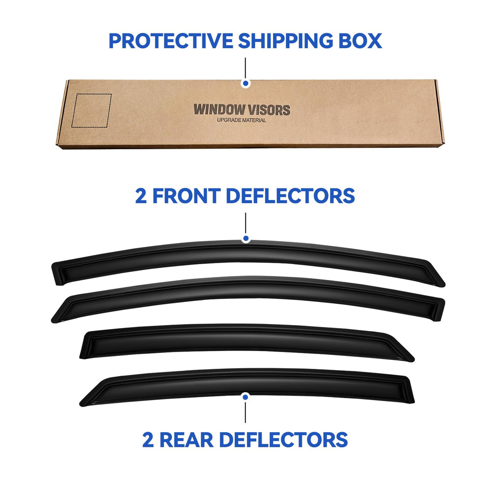 YQAUTEC Ford Fusion visor set shows unobtrusive exterior styling and protection