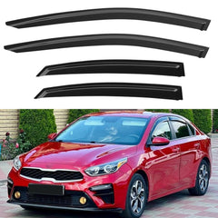 YQAUTEC Forte out-channel window visor, front-left view, improves airflow while deflecting rain.