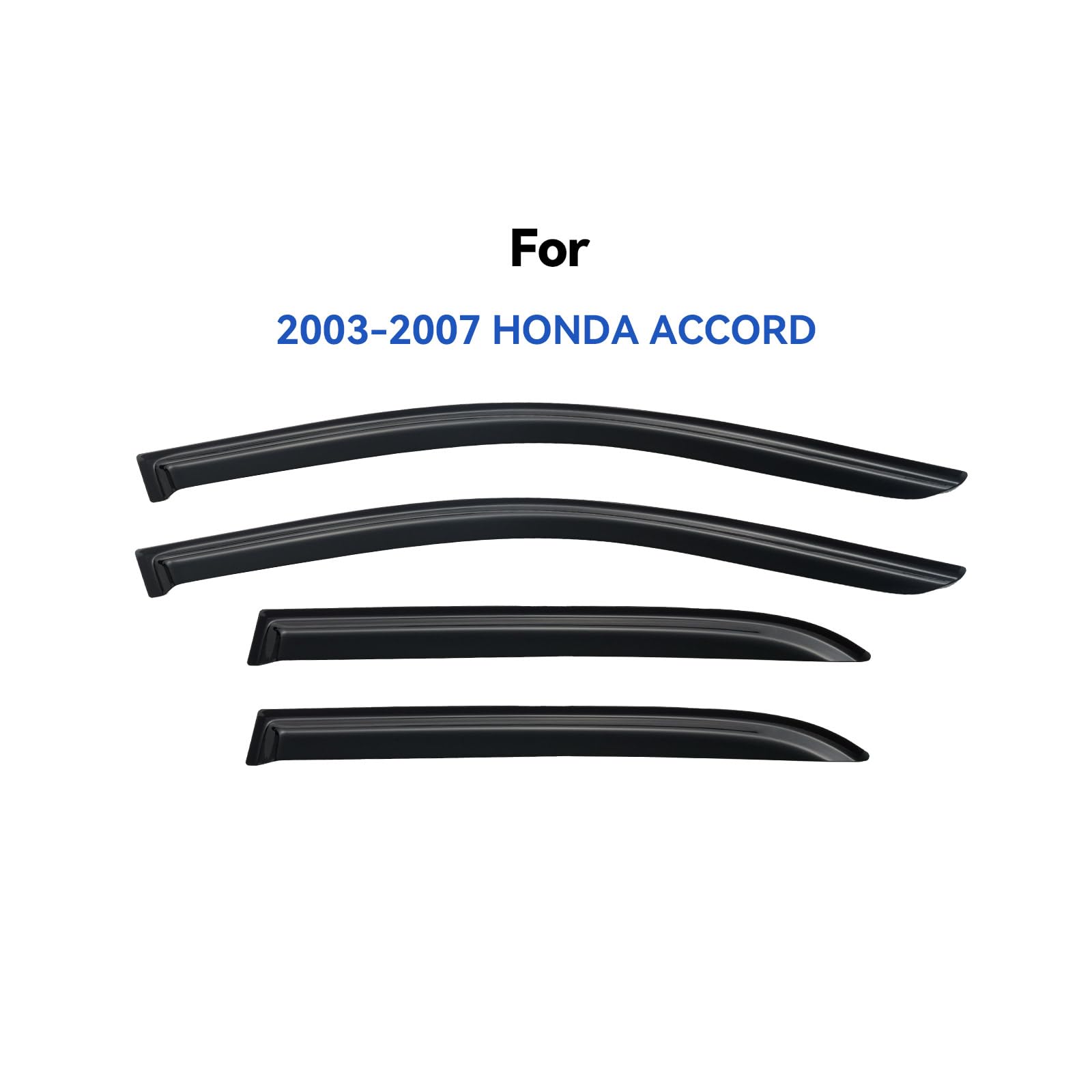 YQAUTEC Honda Accord visors right-front window, subtle fit for rain and wind deflection.