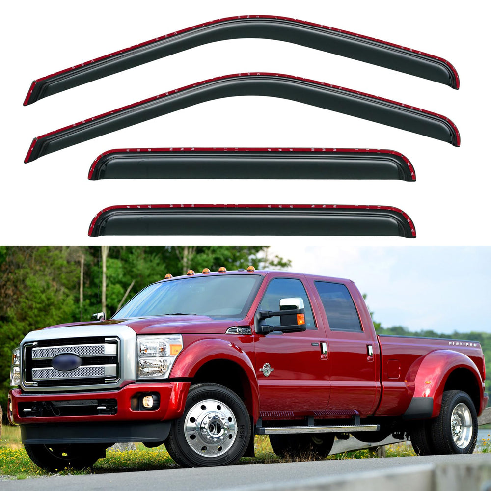 YQAUTEC in-channel visors for Ford F-Series allow fresh air with rain protection