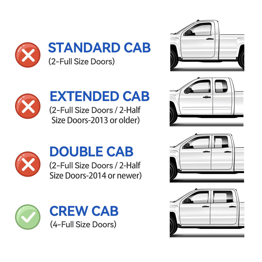 YQAUTEC GMC Canyon Crew Cab visors provide fresh air with rain shielding.