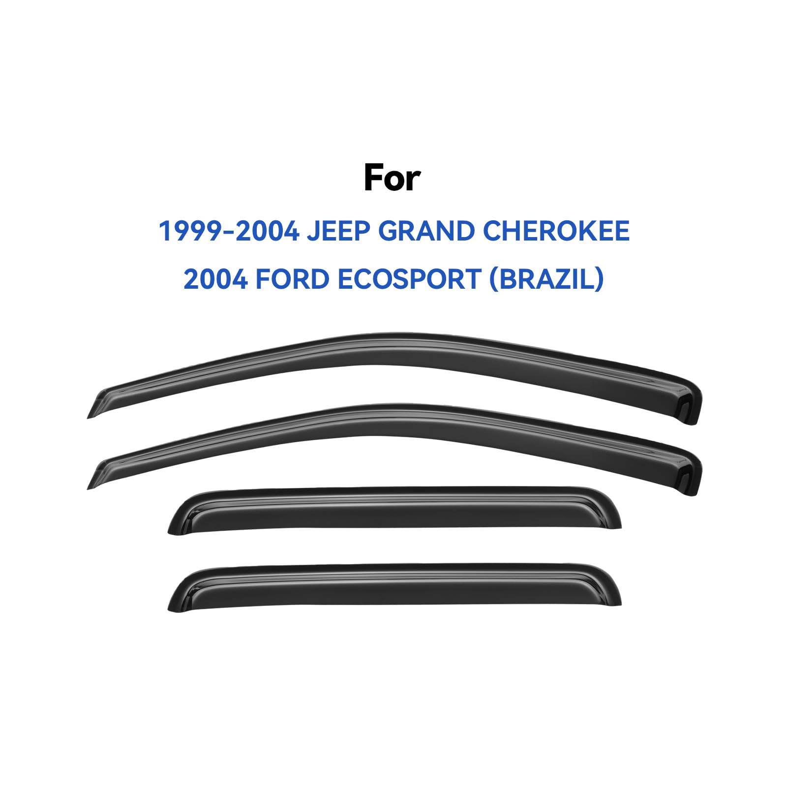 YQAUTEC Jeep Grand Cherokee front-right window visor keeps rain out and vents