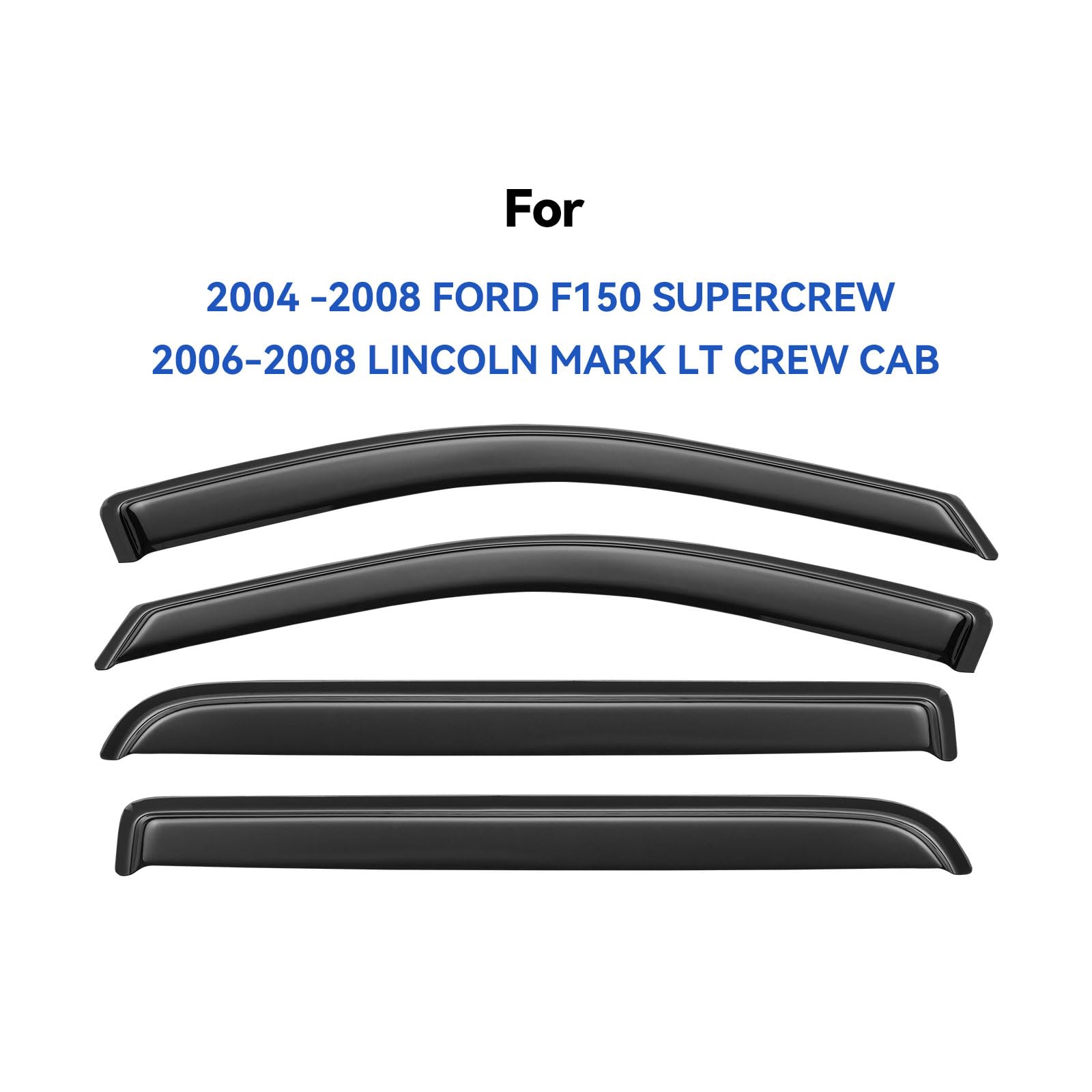 YQAUTEC Lincoln Mark LT window visors side view demonstrating rain protection.