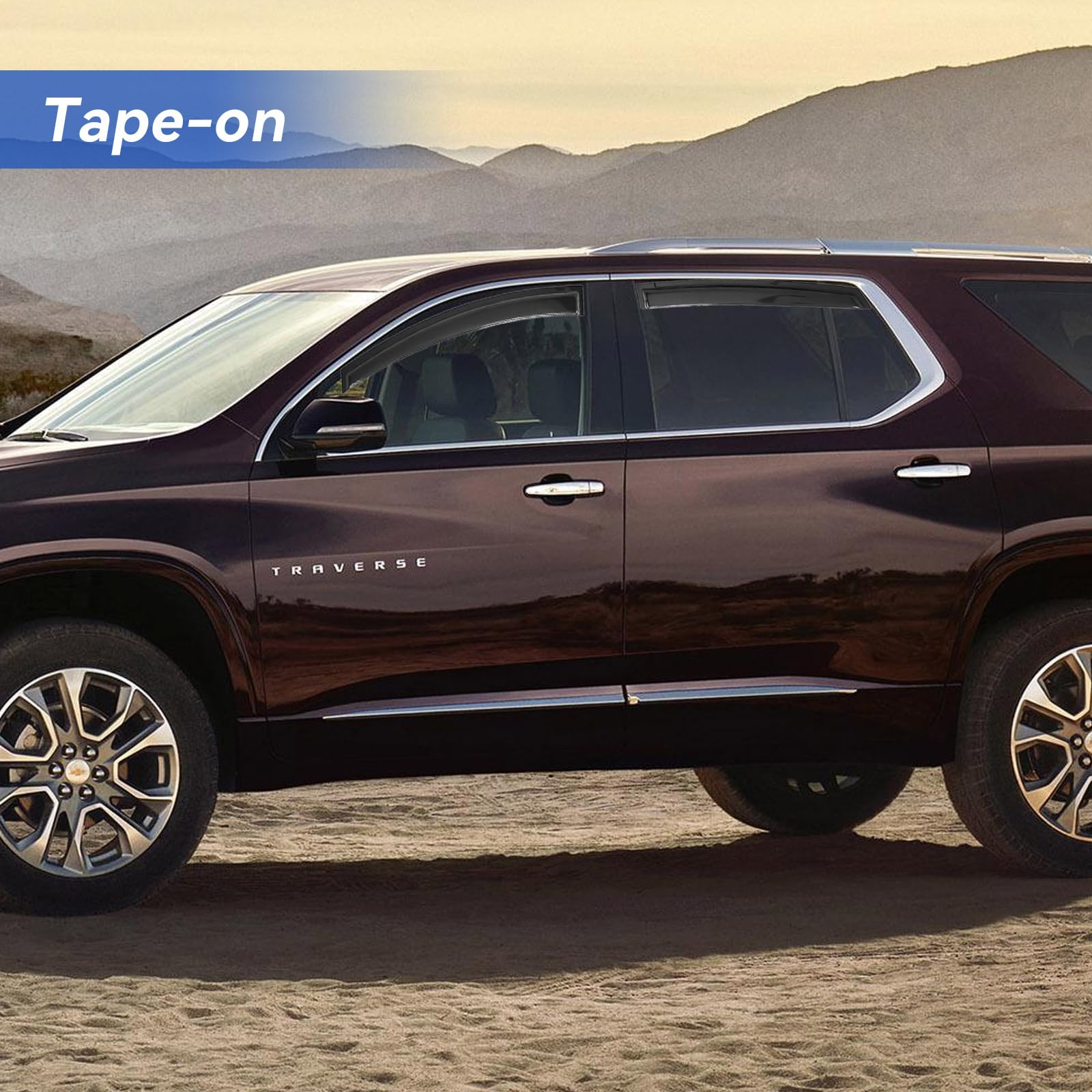 YQAUTEC out-channel deflector side view enhances cabin ventilation and shade.