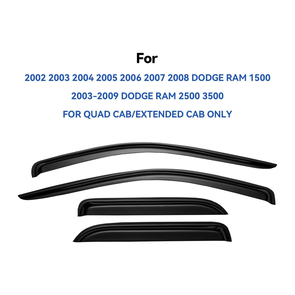 YQAUTEC out-channel wind deflectors showing simple outside-mount installation