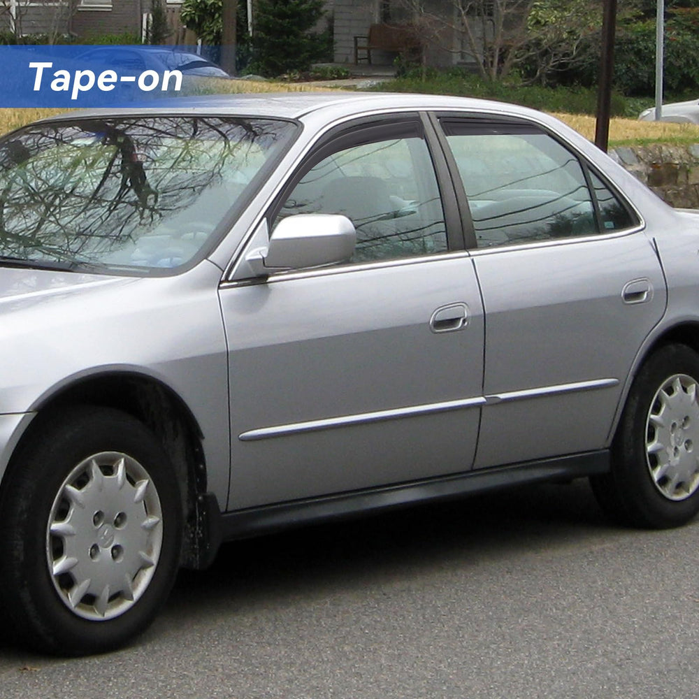 YQAUTEC out channel visor on Honda Accord rear left window for rain protection