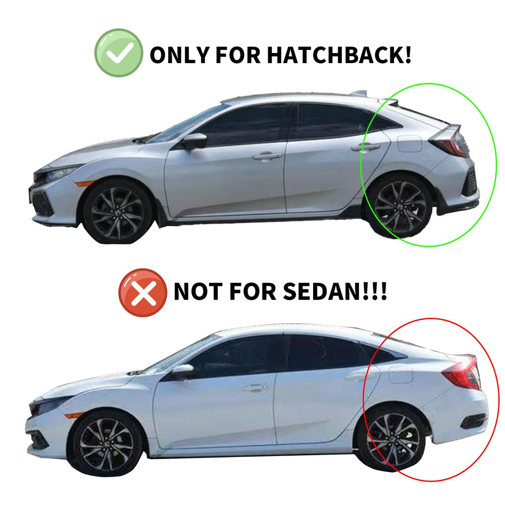 YQAUTEC rain guard on Civic Hatchback enables fresh air with rain protection
