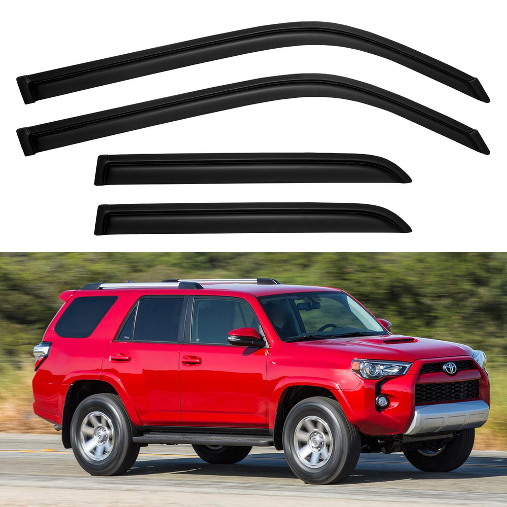 YQAUTEC out-channel window visors for Toyota 4Runner provide rain protection with enhanced airflow.