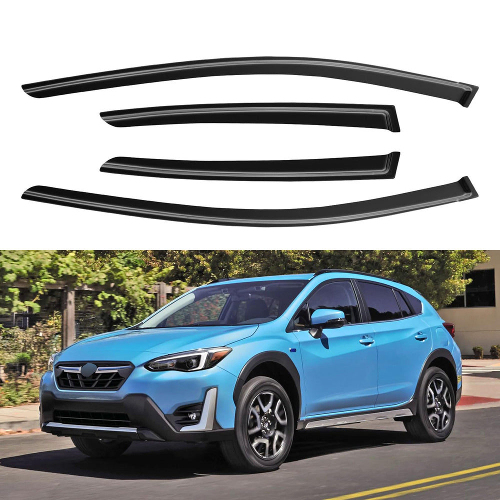 YQAUTEC Crosstrek front-left window visor enhances airflow while blocking rain