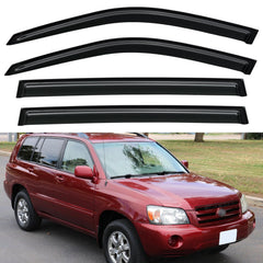 YQAUTEC out-channel window visors installed on Highlander for shade and airflow.