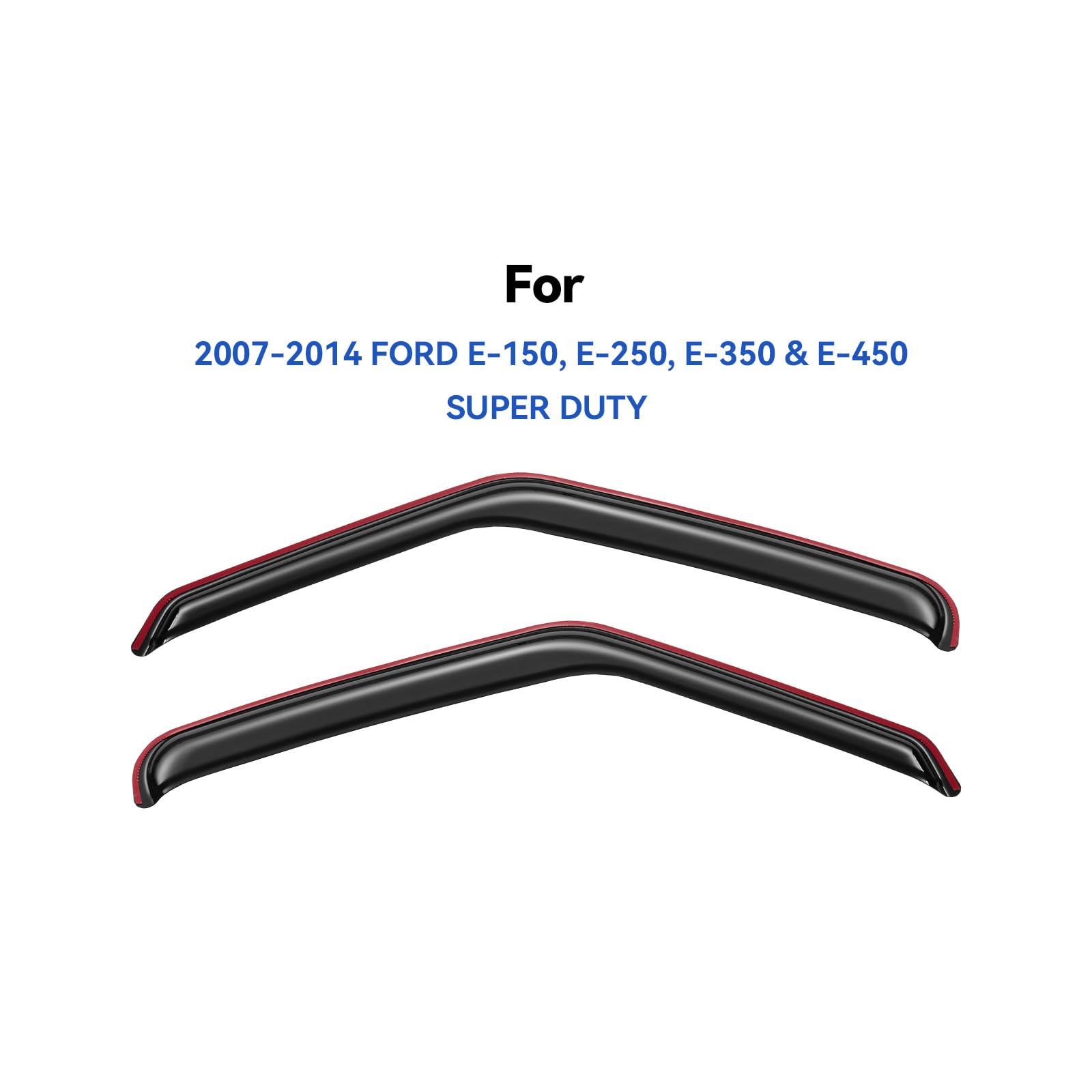 Front-left rain guard deflector from YQAUTEC for Ford E-Series enhances protection.