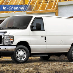 Front-right rain guard deflector from YQAUTEC for Ford E-Series shields against rain.