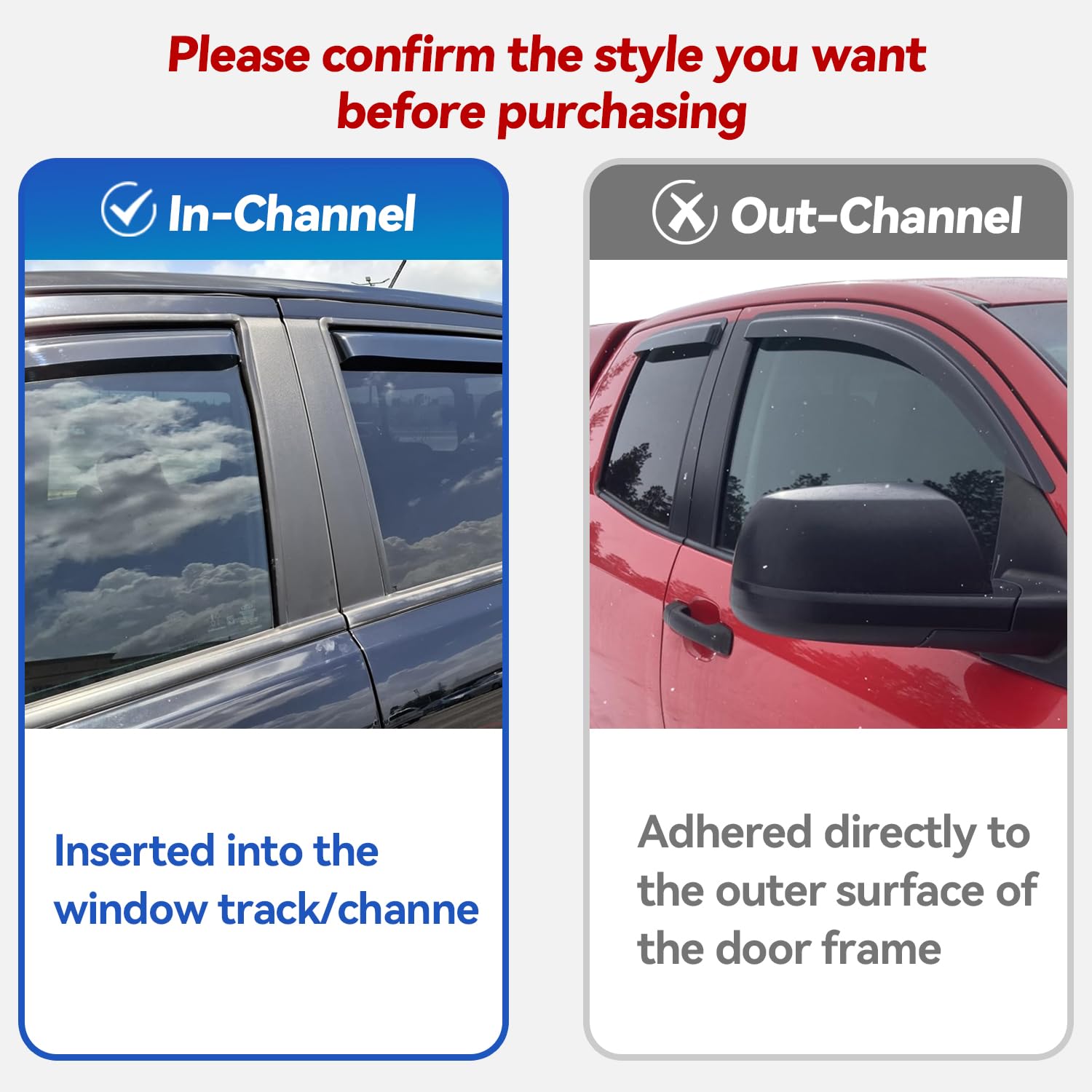 Rear-left YQAUTEC rain guard provides added weather protection on Ford E-Series.