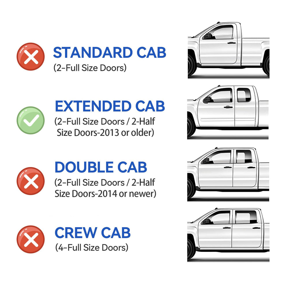 YQAUTEC rain guards side profile reduce splash for extended cab.