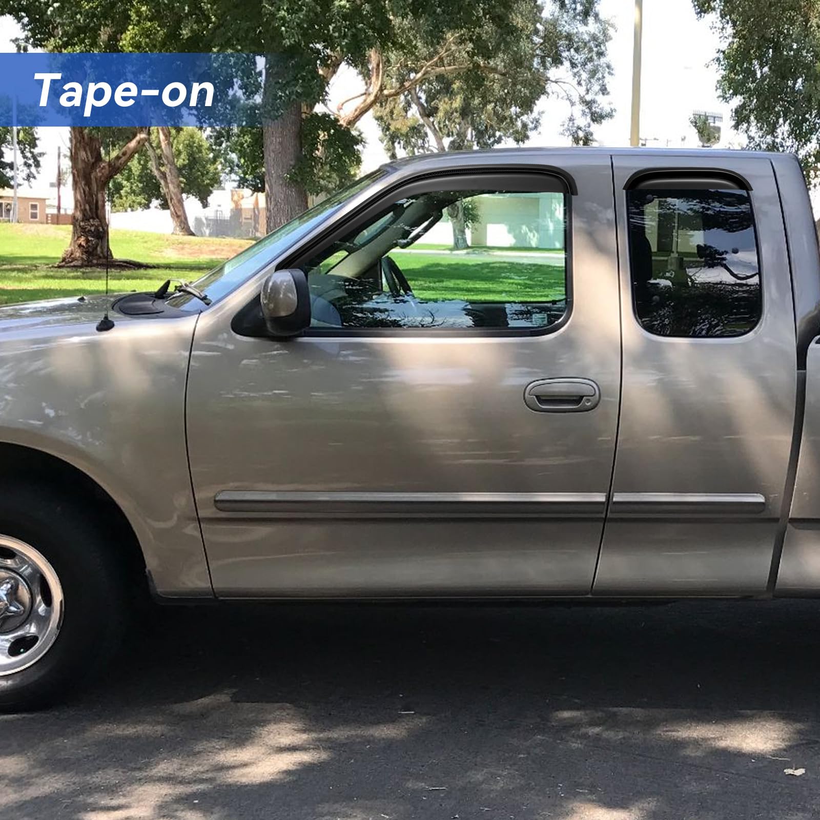 YQAUTEC rain guards for F150 1997-2003; protects interior from wind and debris.