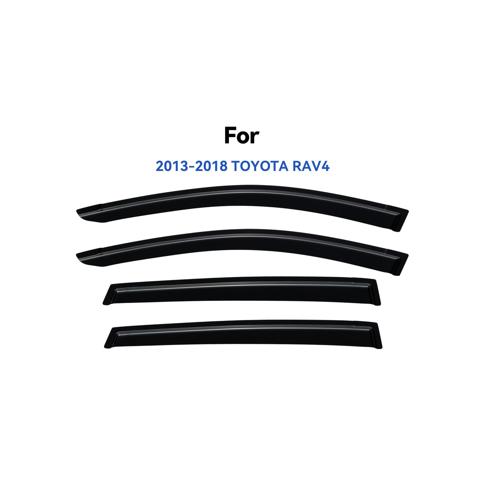 YQAUTEC Rav4 window visors front-right outside mount for ventilation with rain guard.