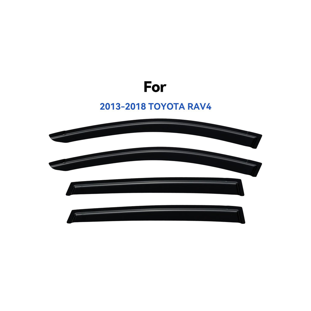 YQAUTEC Rav4 window visors front-right outside mount for ventilation with rain guard.