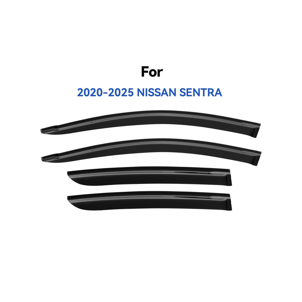 YQAUTEC Sentra window visor front-right keeps rain out during open-window drives
