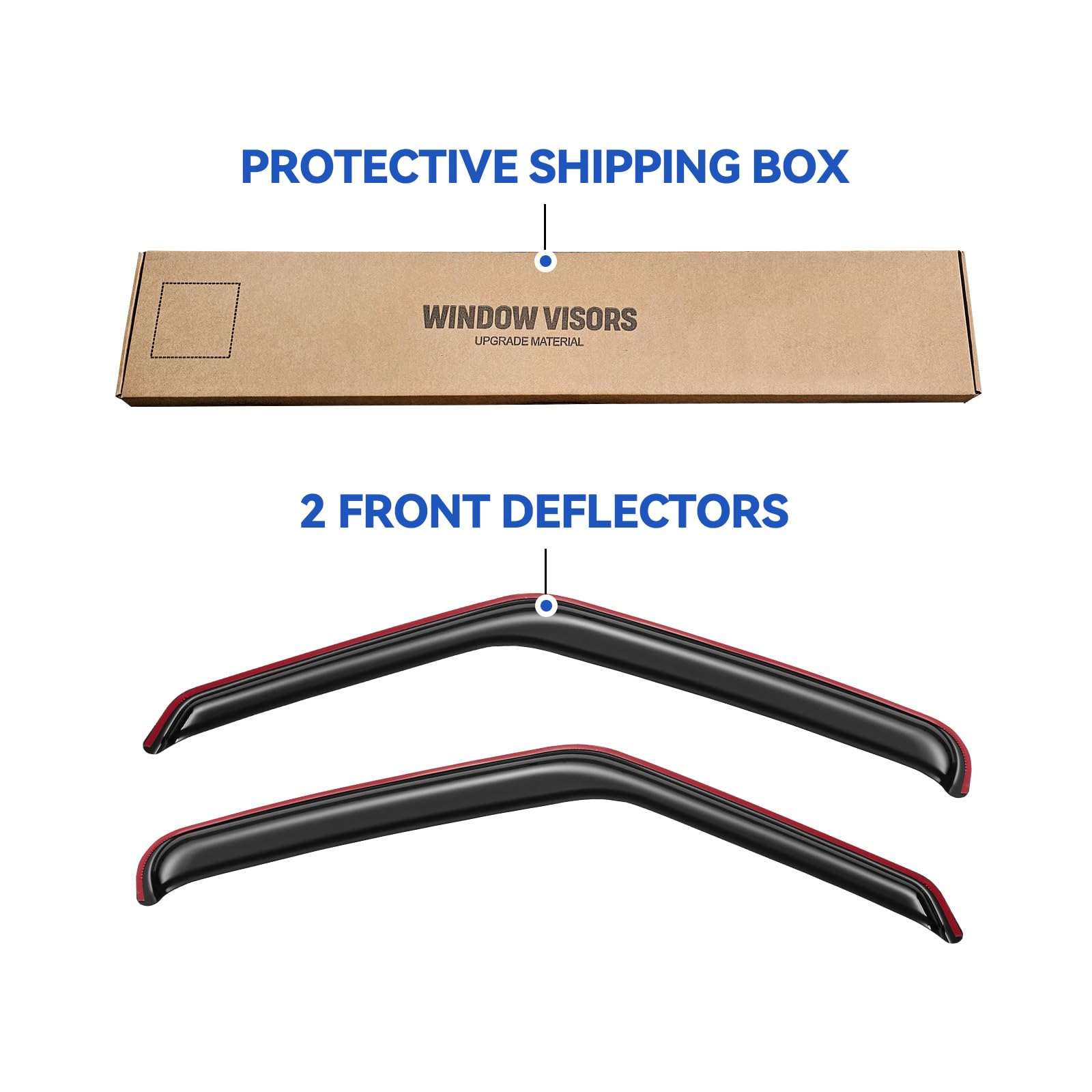 YQAUTEC side vent visors for Ford E-Series offer shade and ventilation.