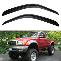 YQAUTEC Tacoma out-channel window visors shield your cab from rain while keeping air flowing.