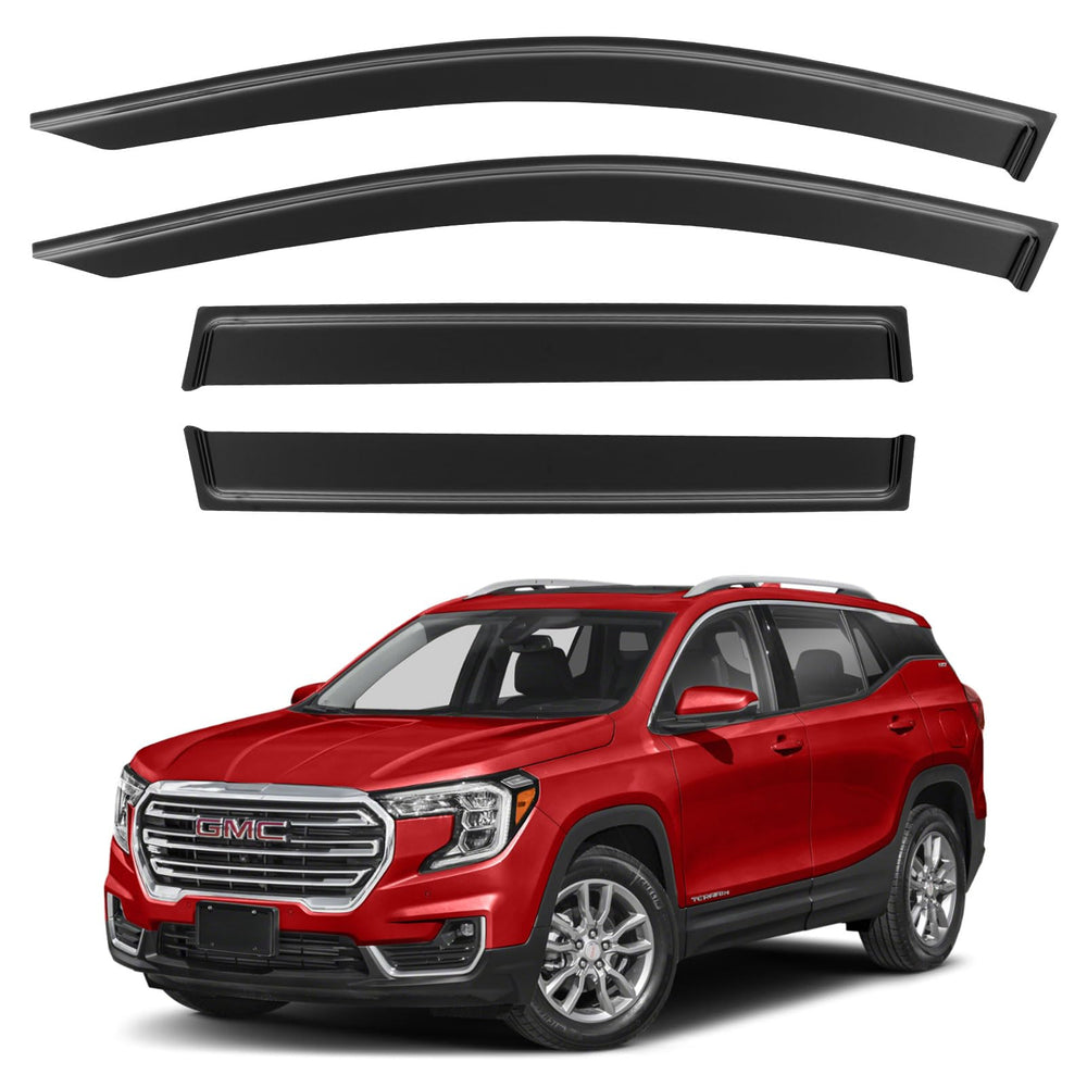 YQAUTEC Terrain window visors package ready for quick installation and enhanced weather protection.