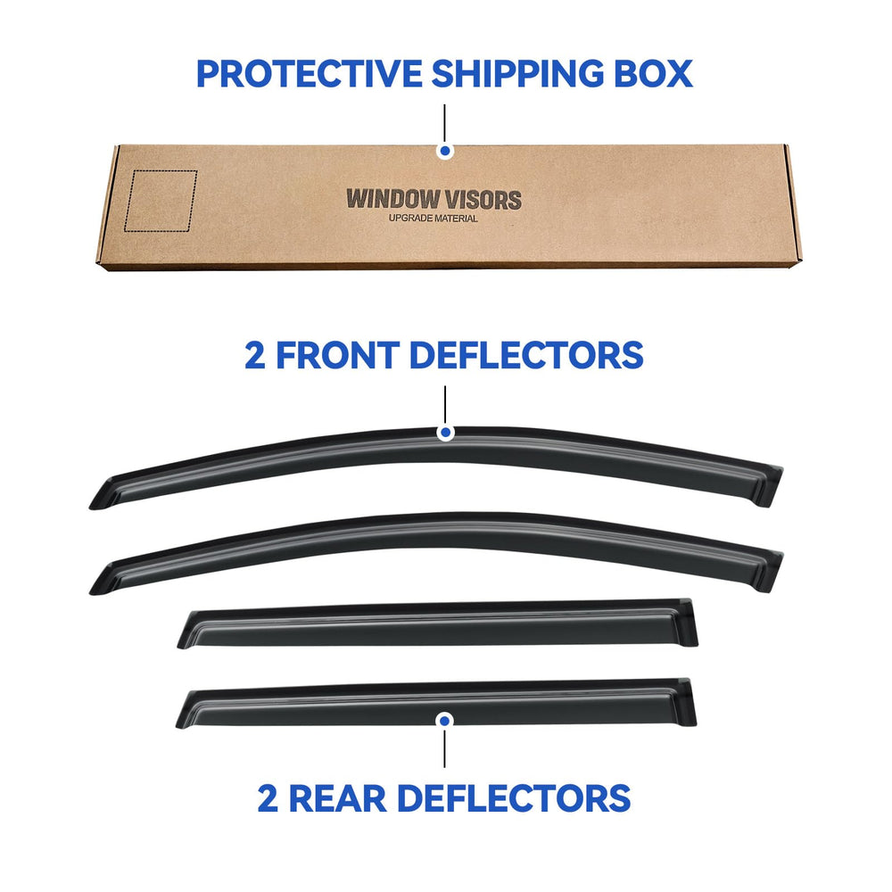 YQAUTEC wind deflector silhouette on vehicle side reduces wind intrusion.