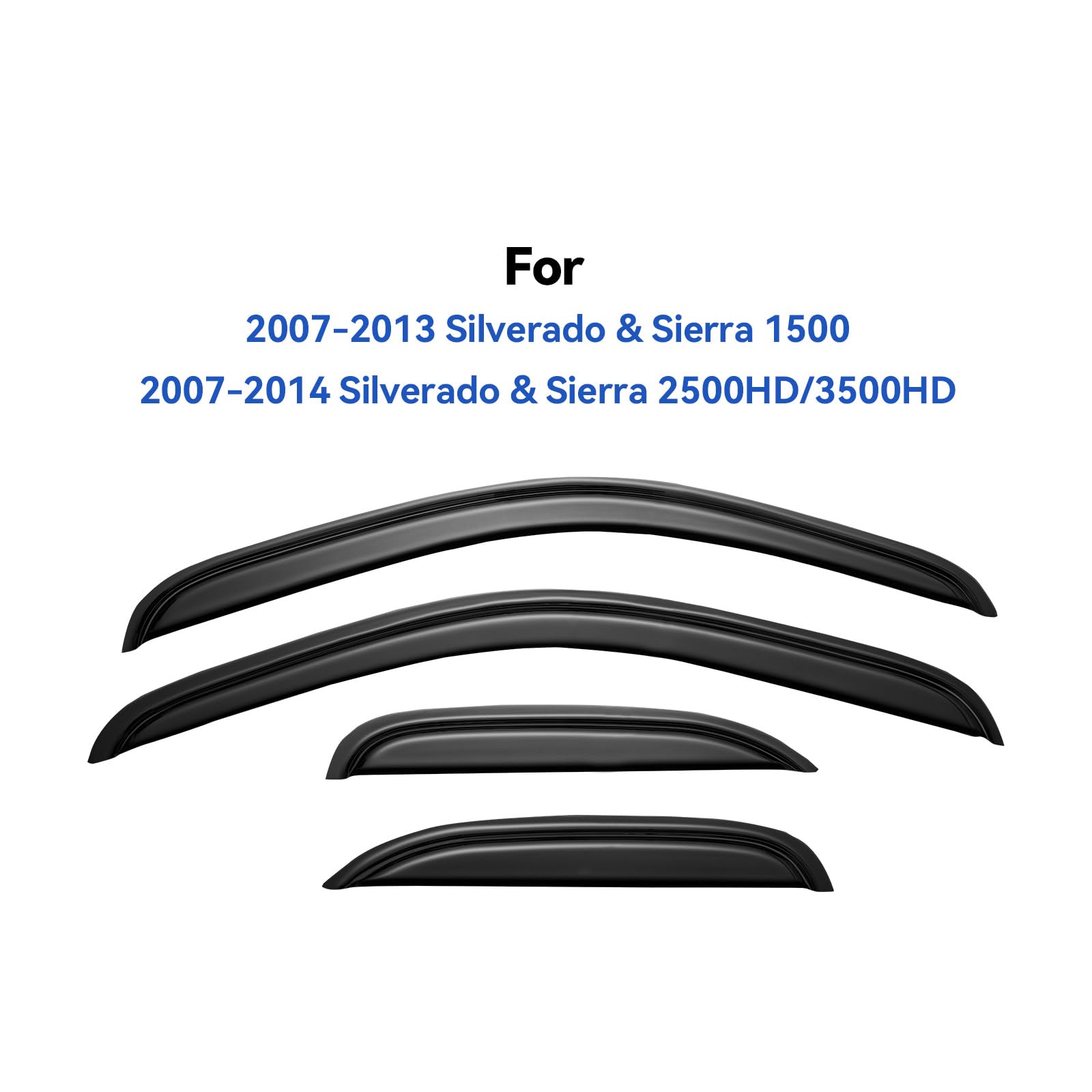 YQAUTEC acrylic rain guard deflector view for Silverado 07-14 model