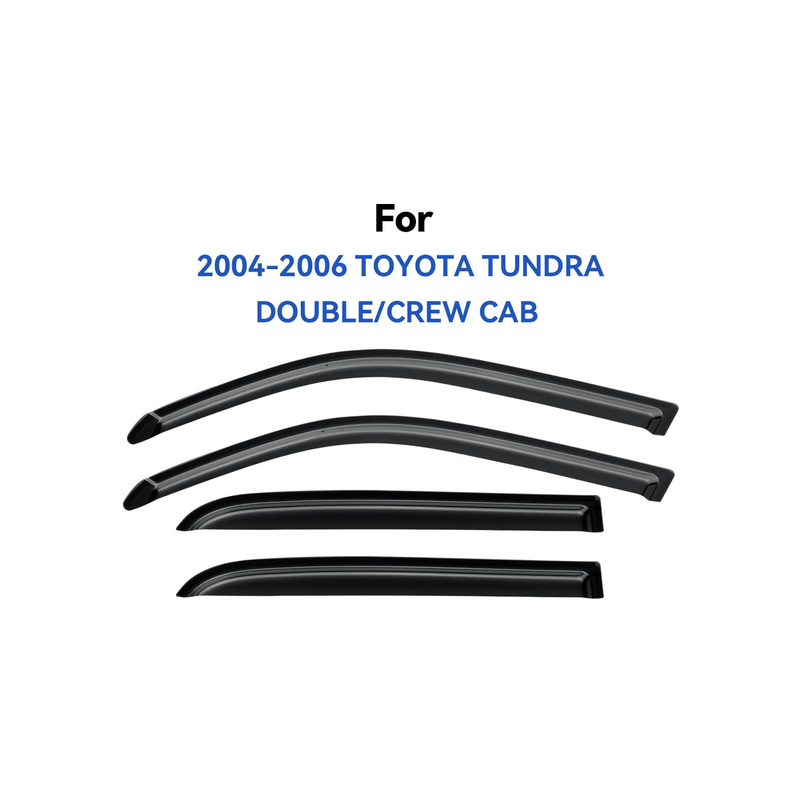 YQAUTEC window visor for Tundra DC front right with rain guard coverage