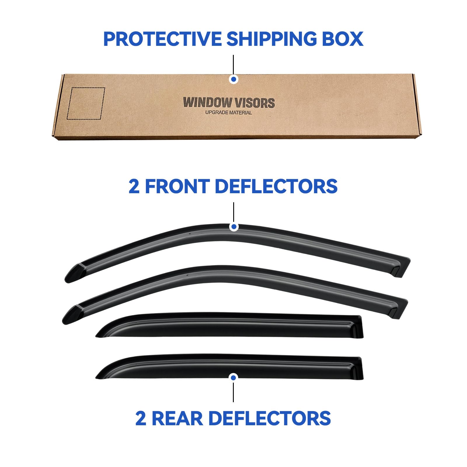 YQAUTEC outside-mount window visor for Tundra DC installation