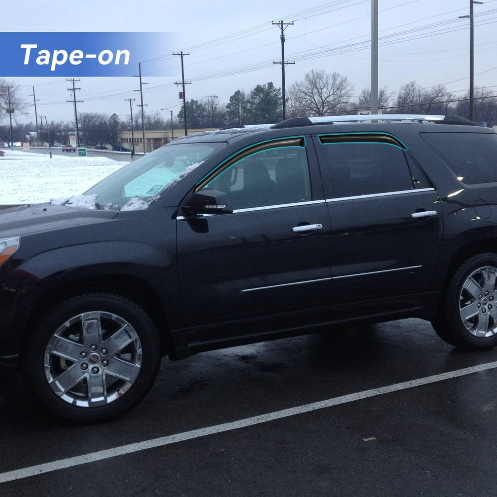 YQAUTEC GMC Acadia rear-left window visors enable airflow with rain defense.