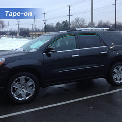 YQAUTEC GMC Acadia rear-left window visors enable airflow with rain defense.