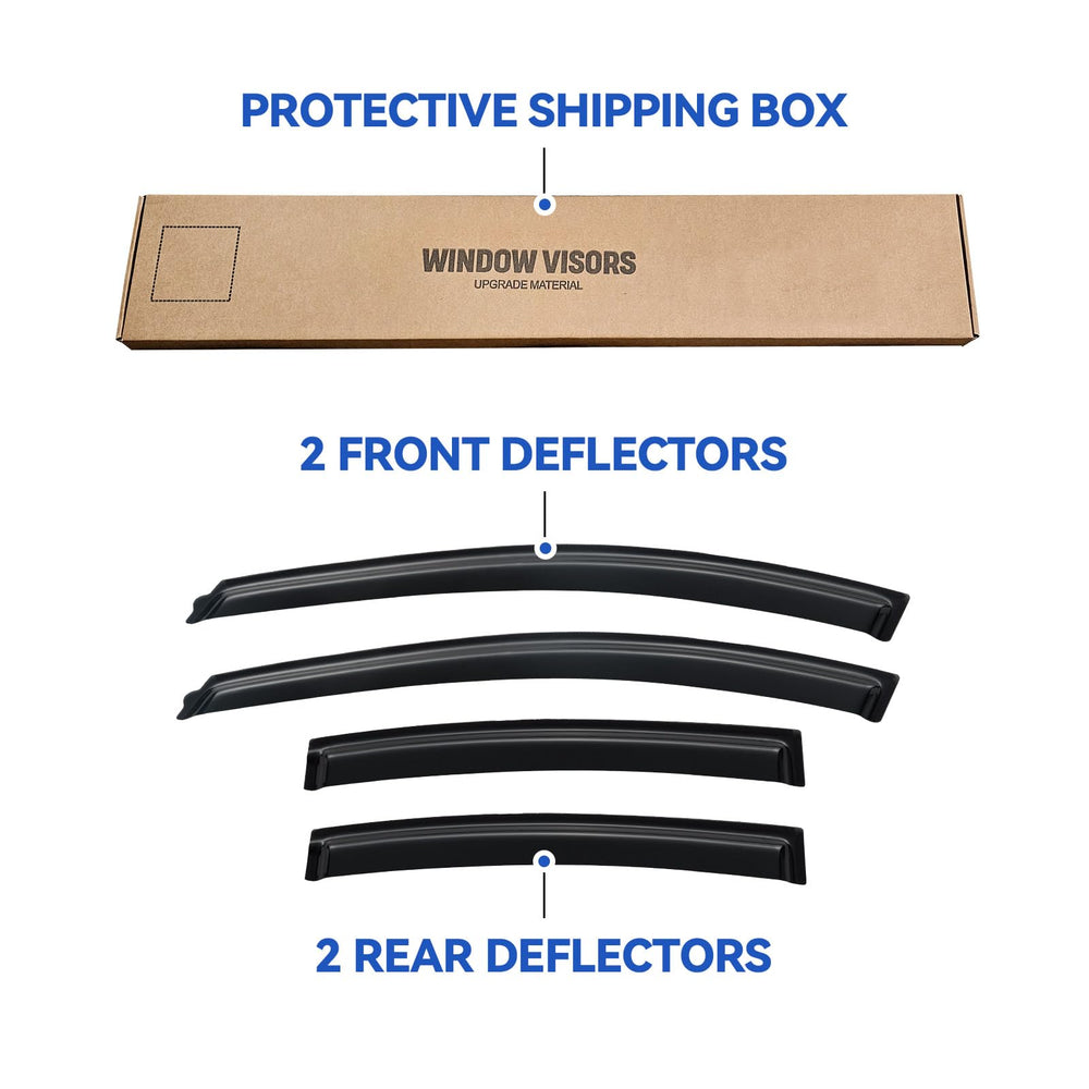 YQAUTEC window visors tape-on installation uses 3M adhesive for secure fit.
