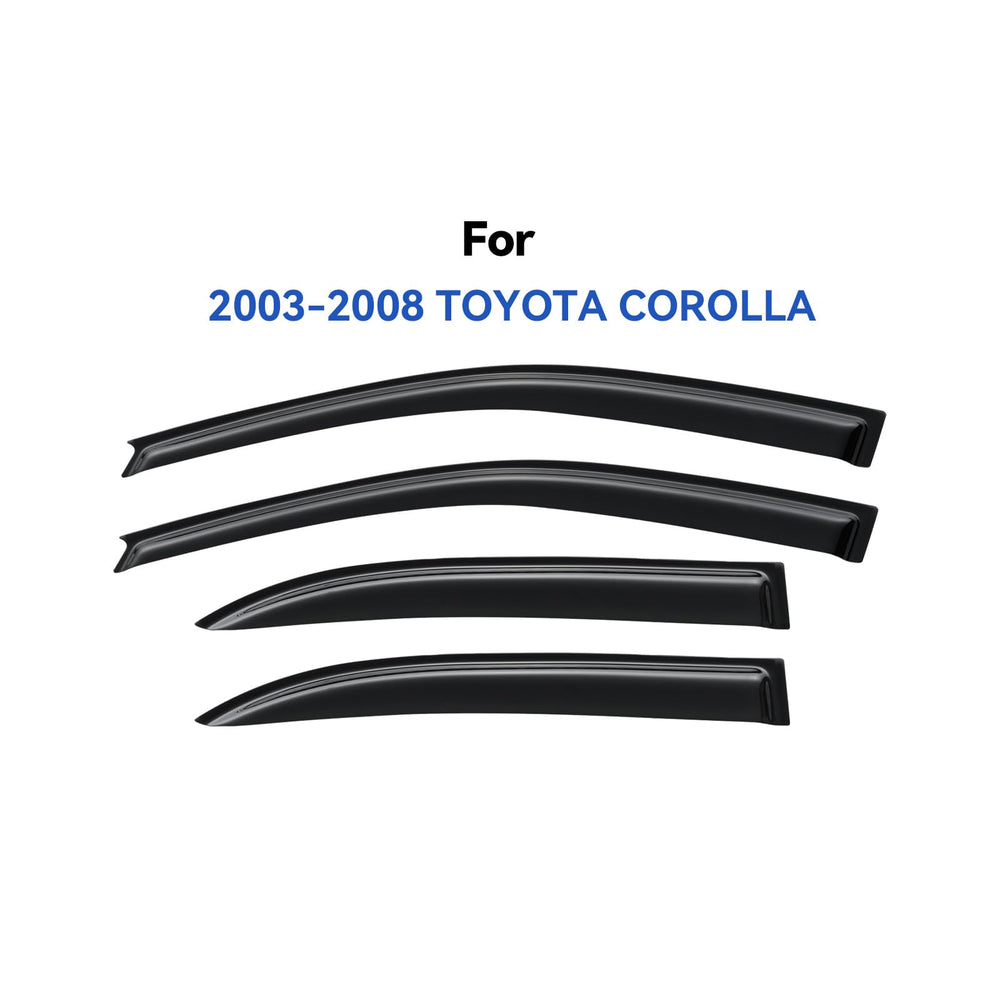 YQAUTEC window visors on Corolla 2003-2008 front right deflect wind and glare