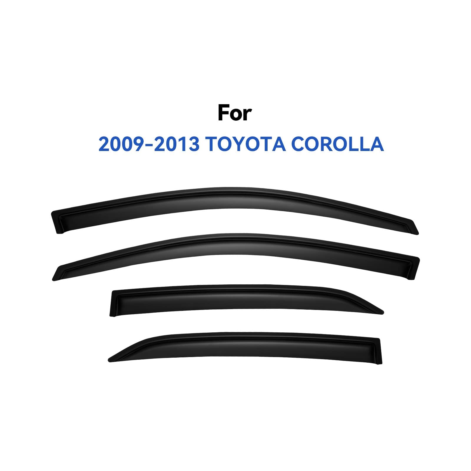YQAUTEC window visors for Corolla 2009-2013 exterior mount for easy installation