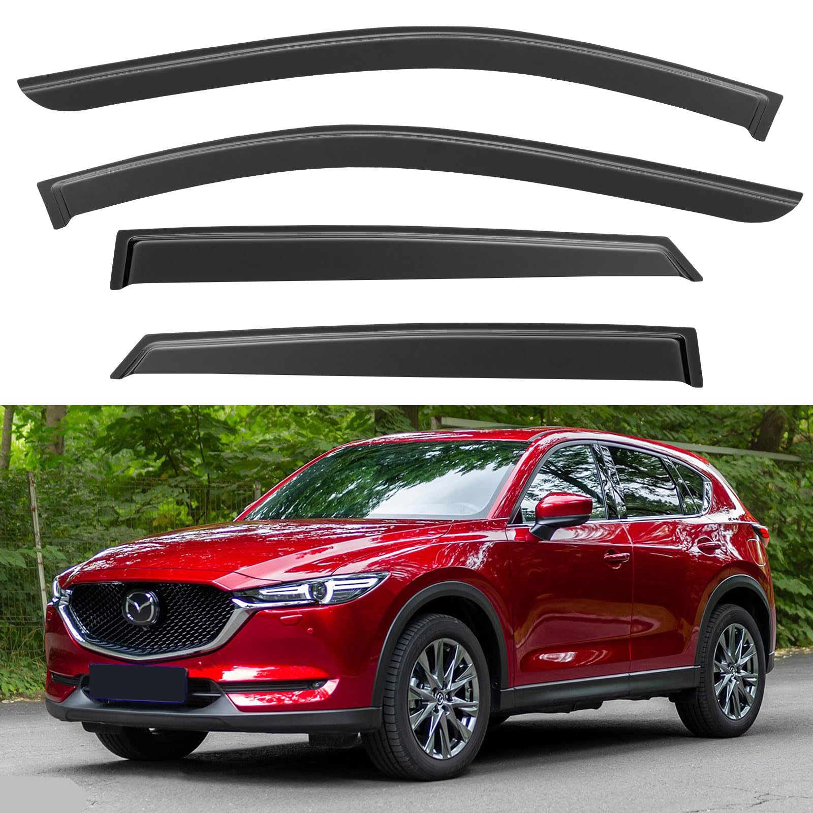 YQAUTEC CX5 window visors front-left rain protection and fresh air