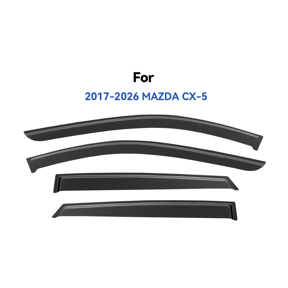 YQAUTEC CX5 window visors front-right rain shield and wind reduction